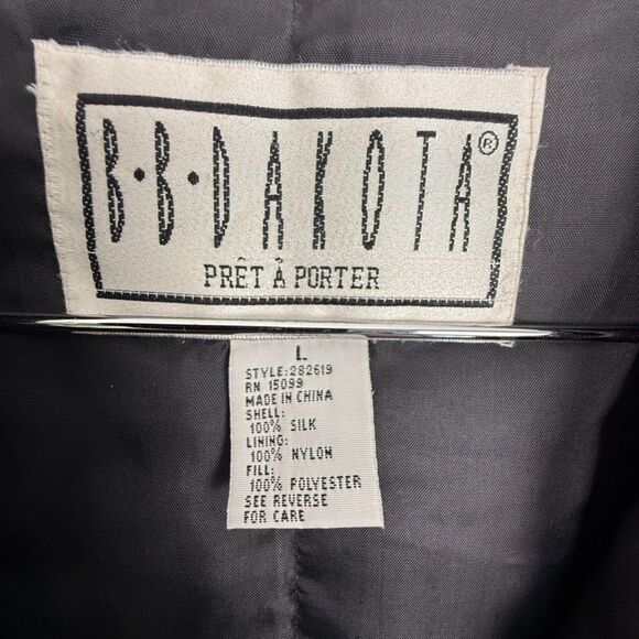 Vintage 100% Silk B.B. Dakota Hooded Bomber Jacket - Large - Picture 5 of 14